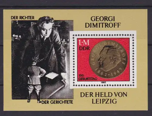 100. Geburtstag von Georgi M. Dimitrow, Block **