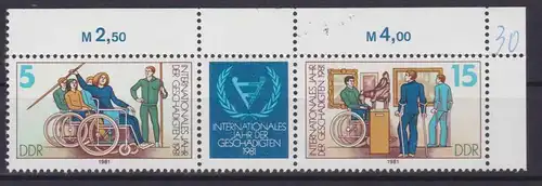 Internationales Jahr der Behinderten, Eckrand-Zusammendruck **