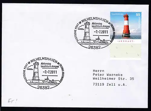 WILHELMSHAVEN 26382 DEUTSCHE POST ERLEBNIS BRIEFMARKEN Aktionstag Leuchtturm