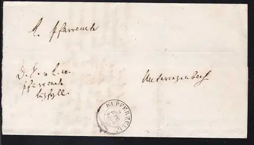 K2 KUPFERZELL 22 DEC 1866 auf Brief