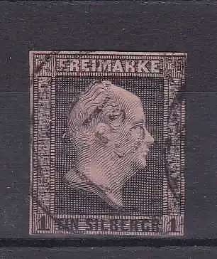 König Friedrich Wilhelm IV 1 Sgr. mit Nummernstempel 128 (= Billerbeck)