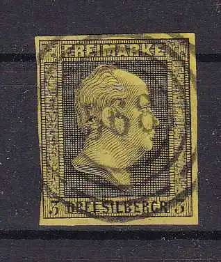 König Friedrich Wilhelm IV 3 Sgr. mit Nummernstempel 568 (= Hagen)