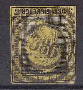 König Friedrich Wilhelm IV 3 Sgr. mit Nummernstempel 586 (= Hattingen)