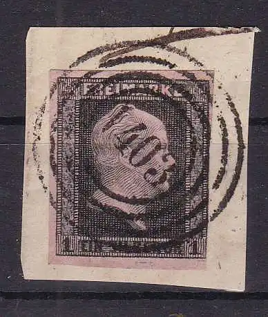 König Friedrich Wilhelm IV 1 Sgr. Auf Briefstück mit Nummernstempel 1403 