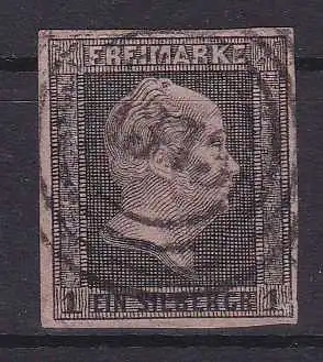 König Friedrich Wilhelm IV 1 Sgr. mit Nummernstempel 1373 (= Schwelm)