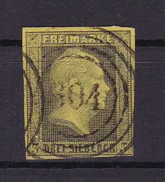 König Friedrich Wilhelm IV 3 Sgr. mit Nummernstempel 604 (= Hemer)