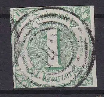 Ziffer 1 Kr. mit Nummernstempel 143 (= Oppenheim)