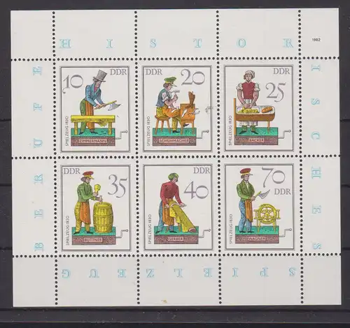 Historisches Spielzeug (III) Handwerker, Kleinbogen **