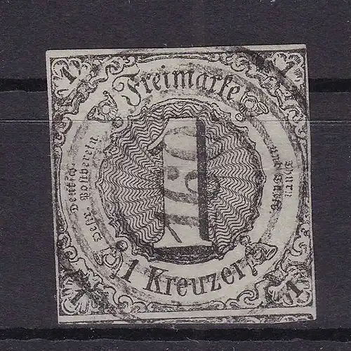 Ziffer 1 Kr. mit Nummernstempel 160 (= Westhofen)