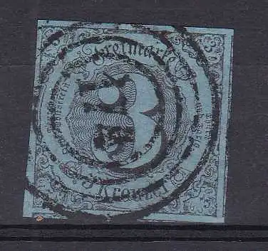 Ziffer 3 Kr. mit Nummernstempel 174 (= Eltville)