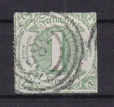 Ziffer 1 Kr. mit Nummernstempel 186 (= Höchst)