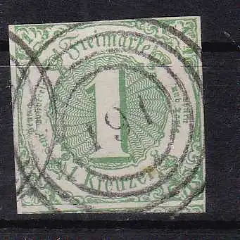 Ziffer 1 Kr. mit Nummernstempel 191 (= Königstein)