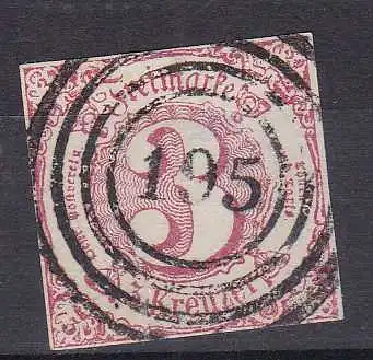 Ziffer 3 Kr. mit Nummernstempel 195 (= Montabaur)