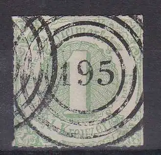 Ziffer 1 Kr. mit Nummernstempel 195 (= Montabaur)