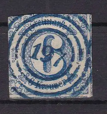 Ziffer 6 Kr. mit Nummernstempel 197 (= Nastätten)