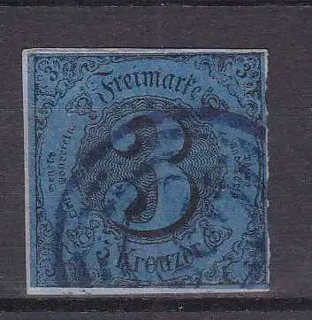 Ziffer 3 Kr. auf Briefstück mit Nummernstempel 199 (= Niederlahnstein)