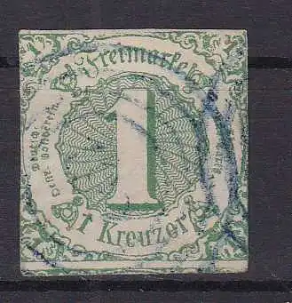 Ziffer 1 Kr. mit Nummernstempel 199 (= Oberlahnstein)