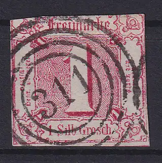 Ziffer 1 Sgr. mit Nummernstempel 311(= Olbersleben)