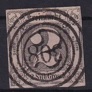 Ziffer 2 Sgr. mit Nummernstempel 308(= Gerstungen)