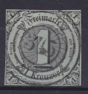 Ziffer 1 Kr. mit Nummernstempel 345(= Grebenhain)