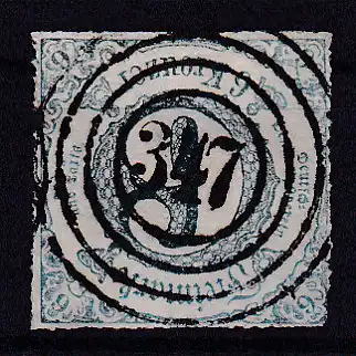 Ziffer 6 Kr. mit Nummernstempel 347(= Kirton)