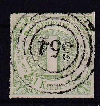 Ziffer 1 Kr. mit Nummernstempel 354(= Alsbach)