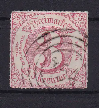 Ziffer 3 Kr. mit Nummernstempel 355(= Ruppertenrod)