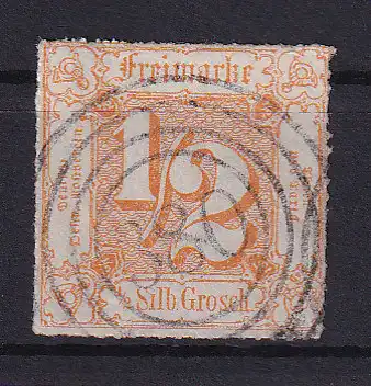 Ziffer ½ Sgr. mit Nummernstempel 380(= Plaue)