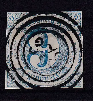 Ziffer 6 Kr. mit Nummernstempel 378(= Schwarzburg)