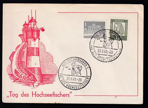 (23) BREMERHAVEN 1 TAG DES HICHSEEFISCHERS 23.6.61 bkanko auf Sonderpostkarte