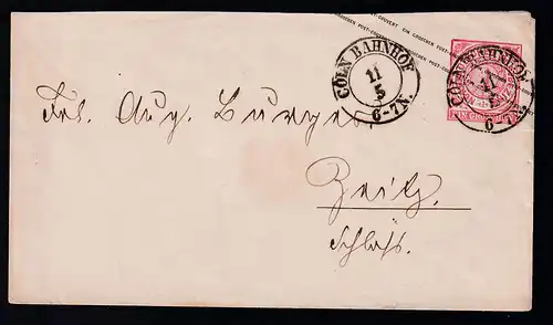 Ziffer 1 Gr. mit K2 CÖLN BAHNHOF 11.5. nach Zeitz