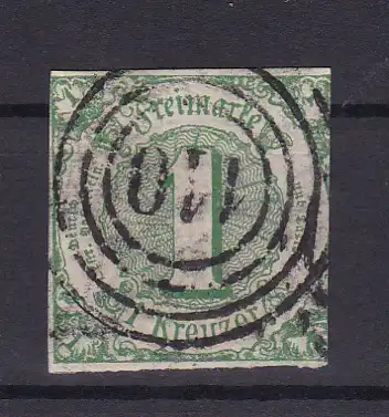 Ziffer 1  Kr. mit Nummernstempel 110 (= Friedberg)