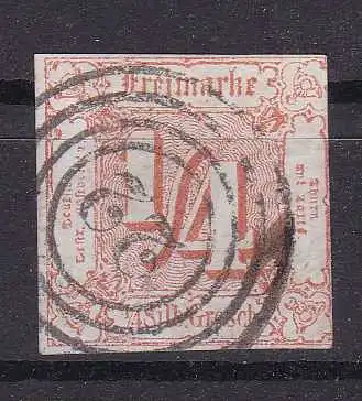 Ziffer ¼ Sgr. mit Nummernstempel 22 (= Fronhausen)