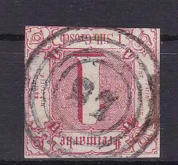 Ziffer 1 Sgr. mit Nummernstempel 27 (= Großenlüder)