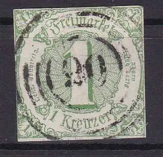 Ziffer 1 Kr. mit Nummernstempel 90 (= Assenheimd)