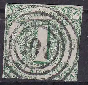 Ziffer 1 Kr. mit Nummernstempel 101 (= Bürstadt)