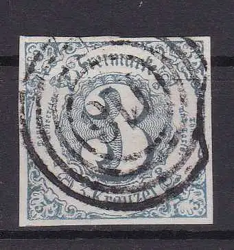 Ziffer 3 Kr. mit Nummernstempel 116 (= Gladenbach)