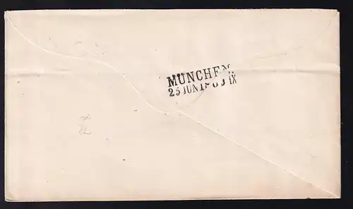 Ziffer 1 Gr. auf Brief mit K1 WIESBADEN 24.6.69 nach München,