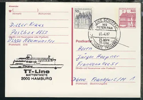 MS Peter Pan 12 Belege mit diversen Stpln + Cachets