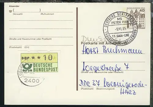 MS Peter Pan 12 Belege mit diversen Stpln + Cachets