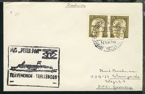 MS Peter Pan 12 Belege mit diversen Stpln + Cachets