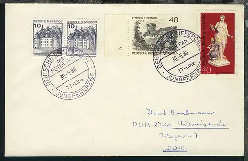 MS Peter Pan 12 Belege mit diversen Stpln + Cachets