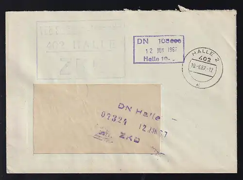 R3 VEB Starkstrom-Anlagenbau 402 HALLE  ZKD auf Fensterbrief