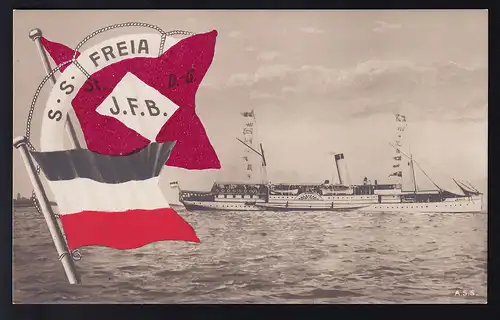 Salonschnelldampfer "Freia" Reederei-AK