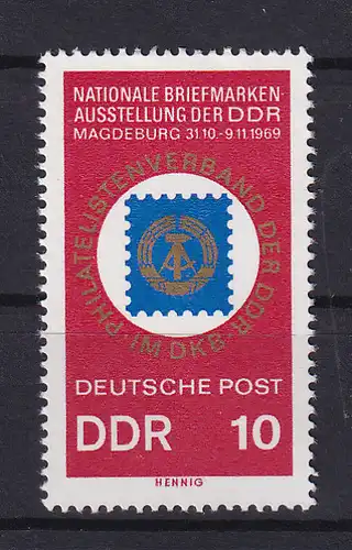 Nationale Briefmarkenausstellung Magdeburg 1969, **