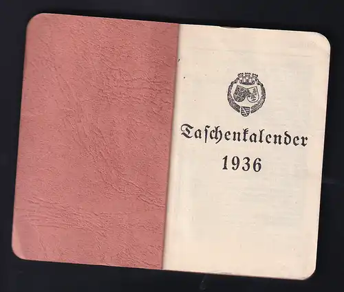 1936 Taschenkalender der Sparkasse Bockau (Erzgeb), sehr gut erhalten