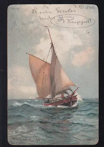 Segelboot, Künstlerkarte