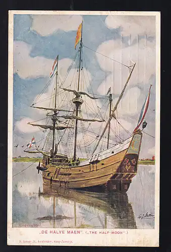 Segelschiff "De Halve Maen", Künstlerkarte