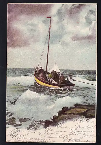 Fischerboot, Künstlerkarte