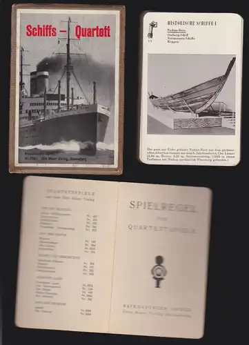 "Schiffe-Quartett" Kartenspiel in Originalkarton (leicht beschädigt)